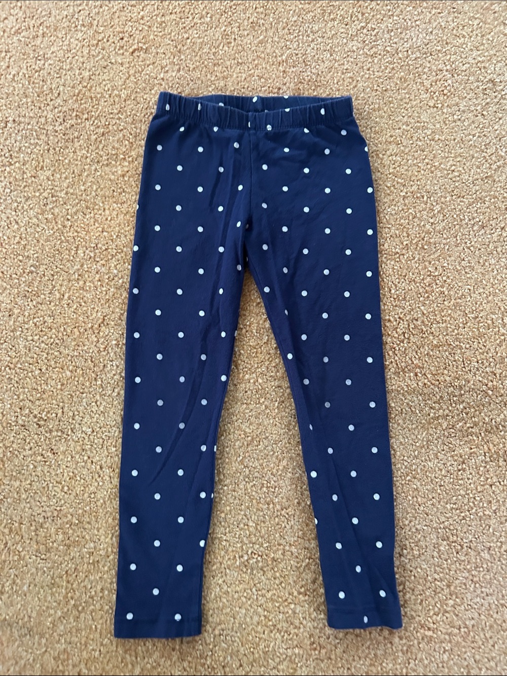 Navy Polka Dot Kids Leggings